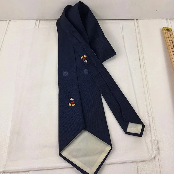Disney Mickey Mouse Dark Blue Adjustable Mens Tie Retro - Picture 5 of 7